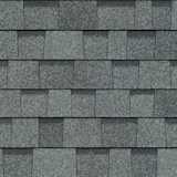 Oakridge® Estate Gray shingles have an overall color of medium gray that is achieved by a mix of light, medium, and dark greenish gray granules.