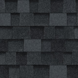 TruDefinition® Duration® Onyx Black shingles have an overall color of black that is achieved by a mix of dark gray and black granules.