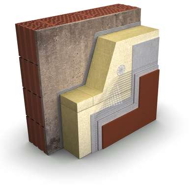 renoveeritava müüritise osa koos PAROC kivivilla isolatsioonikihiga