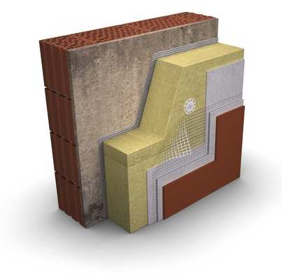 renoveeritava müüritise osa koos PAROC kivivilla isolatsioonikihiga