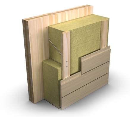 KL-trevegg isolert med PAROC Tento Klimaplate ZERO og ZEROfix monteringssystem