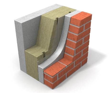 Concrete panel insulation with Paroc Stone Wool, 3D image