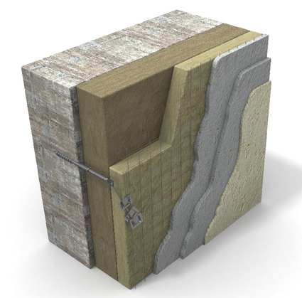 Renovation of façade with Paroc Stone Wool, 3d image