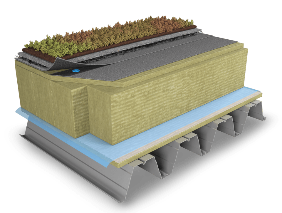 Isoleringslösning för gröna tak med PAROC lameller