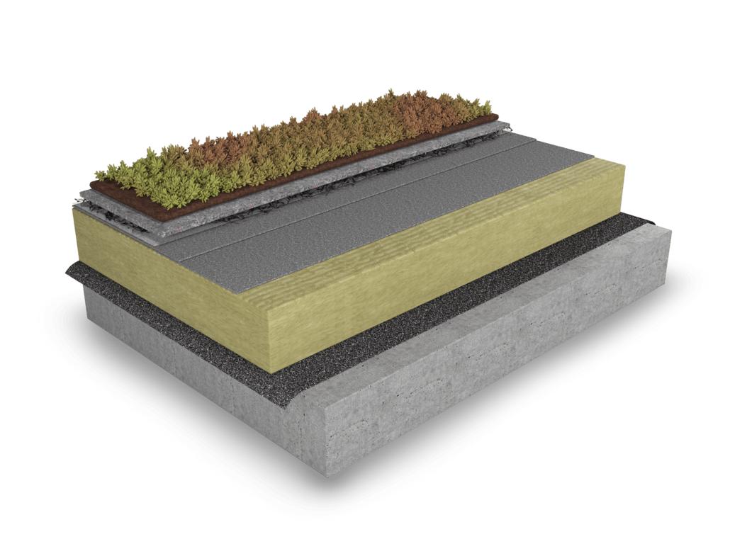 rozwiązanie zielonego dachu z PAROC lamella