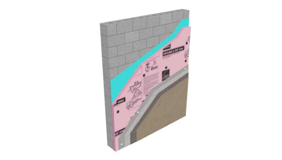 WOOD STUD WALL Siding Mineral Wool CI with Fluid or Sheet AWB
