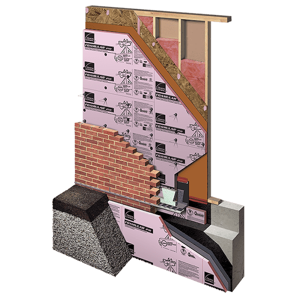 WOOD STUD WALL Masonry Veneer XPS CI with Taped XPS Joints AWB