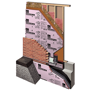 WOOD STUD WALL Masonry Veneer XPS CI with Fluid or Sheet AWB