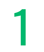 number one in green, icon