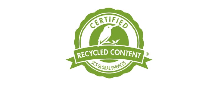 Certified Recycled content icon by SCS Global Services.