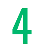 Number four in green