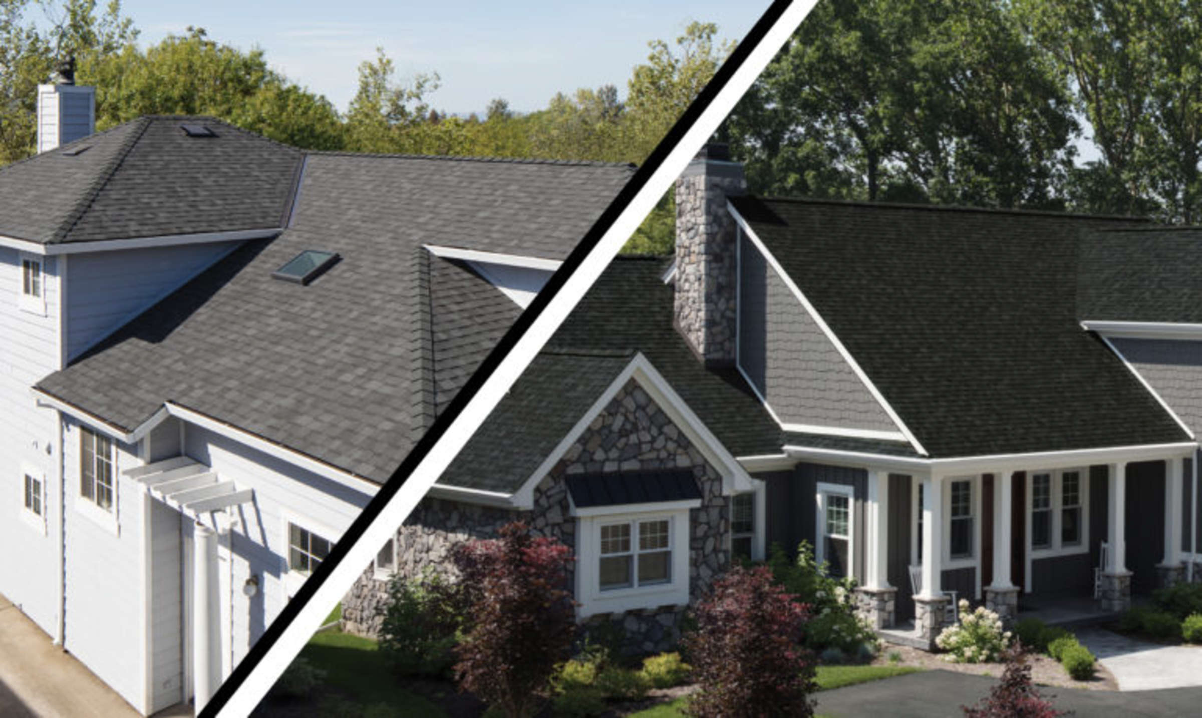 Roof with dark gray shingles vs. a roof with light gray shingles
