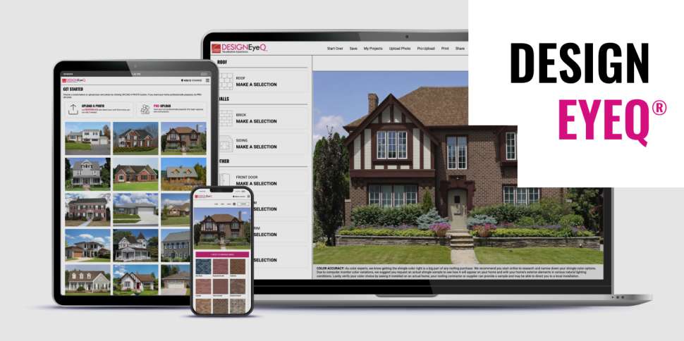 Owens Corning Design EyeQ® displayed on a laptop, tablet, and mobile phone