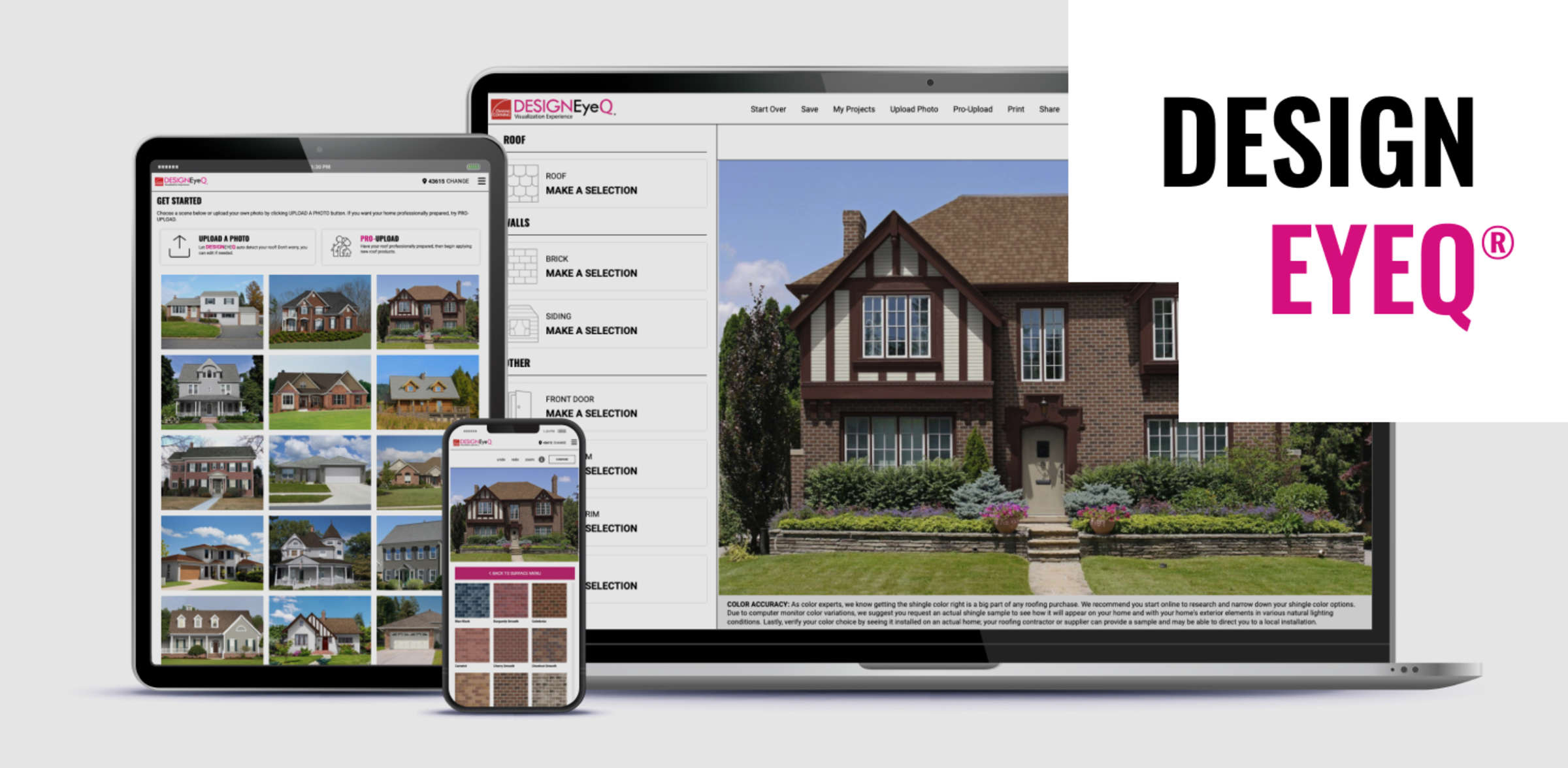 Owens Corning Design EyeQ® displayed on a laptop, tablet, and mobile phone