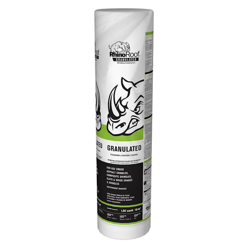 Rolled packaging of RhinoRoof Granulated.