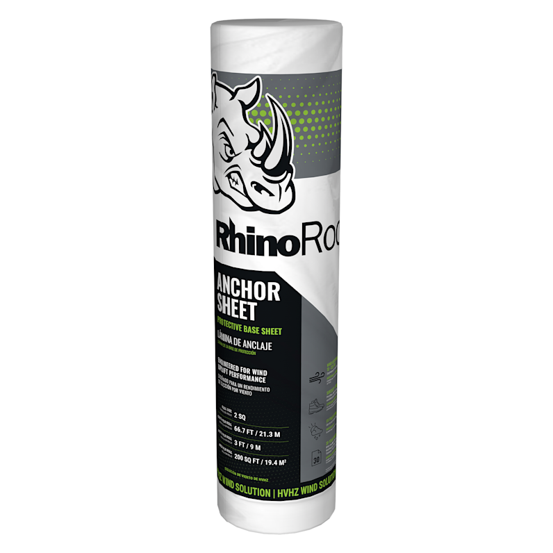 Rolled packaging of RhinoRoof Anchor Sheet.