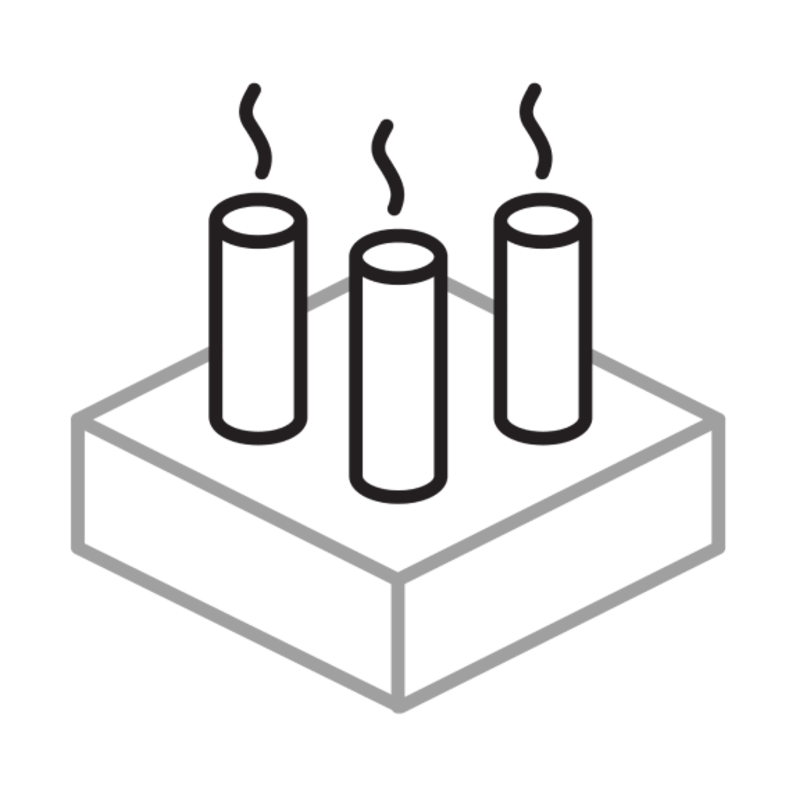 Icon representing insulation for industrial chimneys and exhaust pipes
