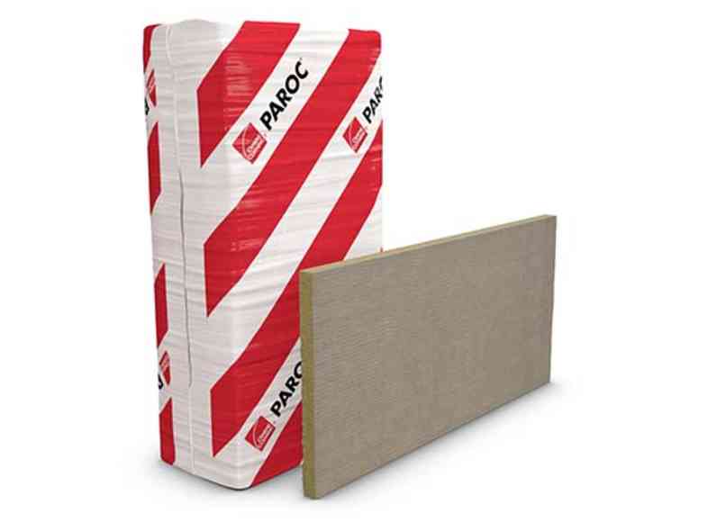 PAROC Šis iepakojums pa kreisi un akmens vates panelis pa labi