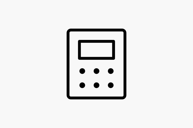En ikon av en miniräknare