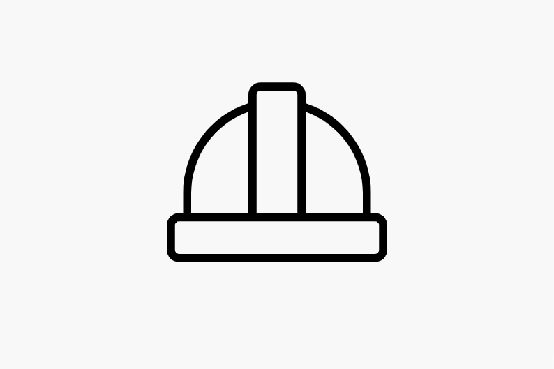 ikon av en byggmesterhjelm