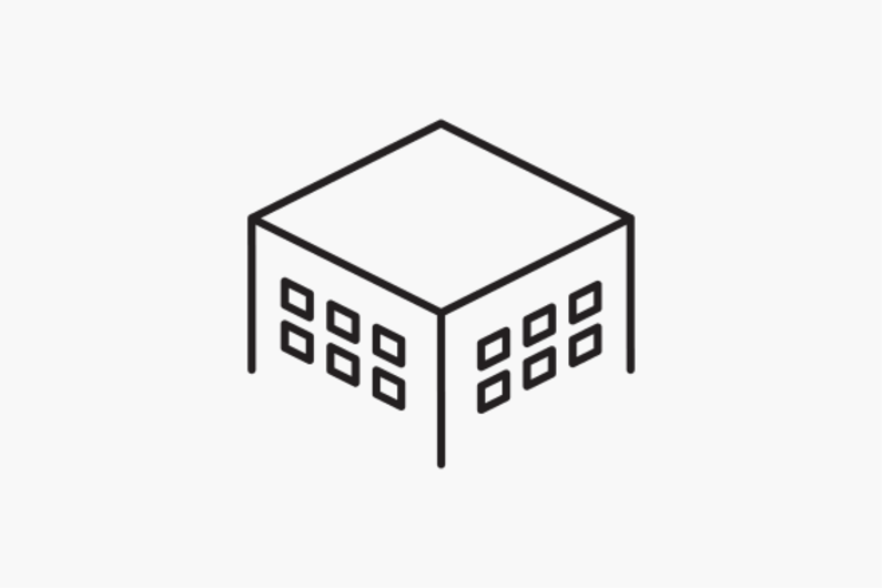 Flat roof on hollow core, insulated using lamellas and board, no tissue.