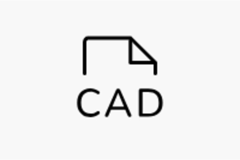 lapo užlenktu kampu ikona, su raidėmis CAD apačioje