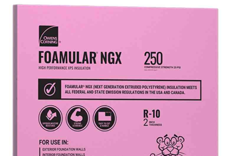 Board of FOAMULARÂ® NGXâ„¢ 250 Insulation.