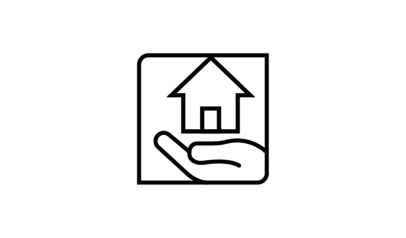 Icon of hand holding a house