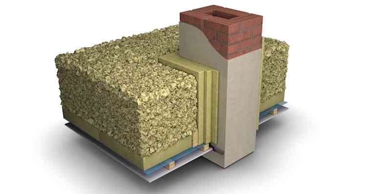 Paikalla muurattu piippu, palotestattu läpivientiratkaisu eristeenä PAROC-kivivilla