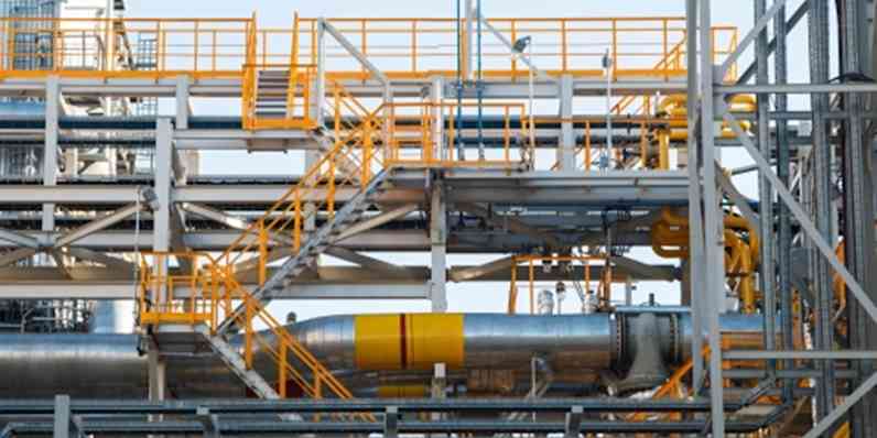 pipes at oil and gas refinery