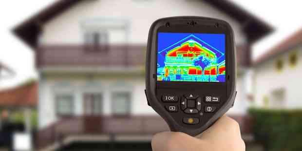 Heat gun showing heatmap of house