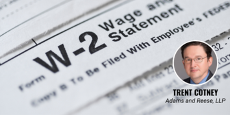 Closeup of a W2 form