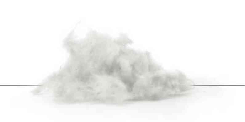 A white pile of glass fibers that are piled in the center of the image to show what PINK Next Gen™ Fiberglas® is made of.