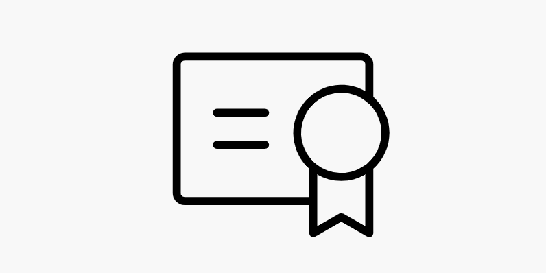 Søg efter certifikate, ikon