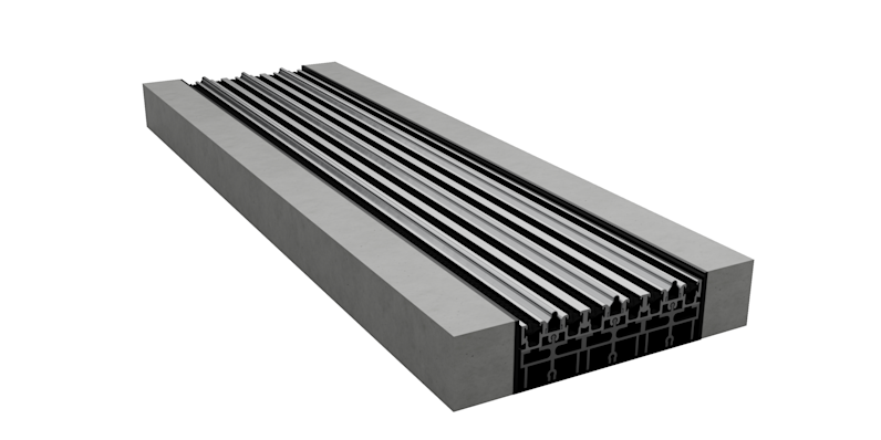 Sliding door sill with buried Arche-Duct system for the 3070.