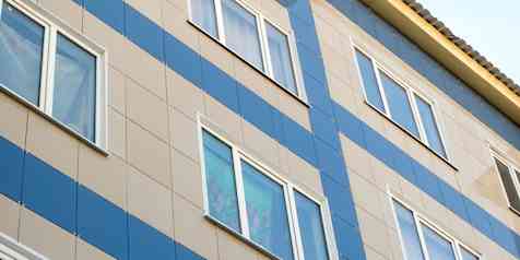 Ventilated facade with many windows