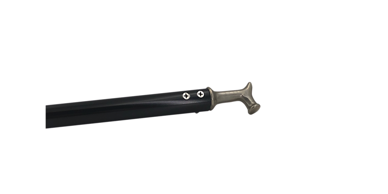 Black pole with stainless steel angled knob at the end to stick into the Archtype Spring Latch for the 450-T operable window