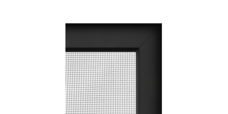 Close up of a black frame with screen mesh