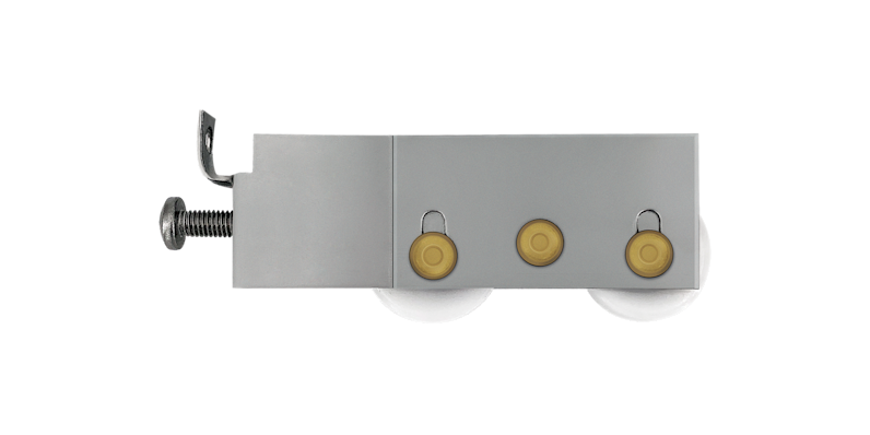 Stainless steel casing and white wheels for the Fleetwood 330-T sliding window