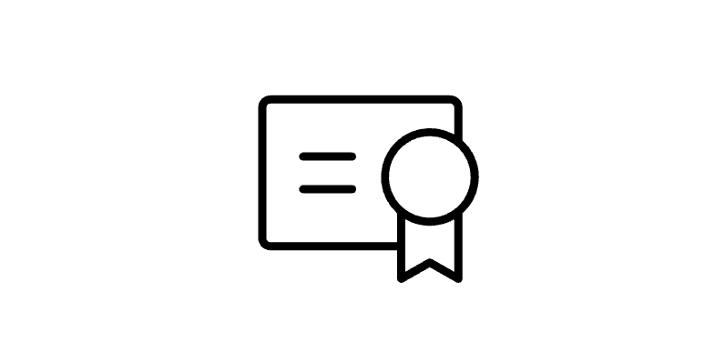 Icon representing Certyfikacje i aprobaty