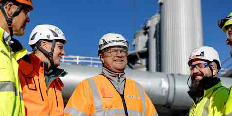 Didier Vercruyssen, OC Paroc Project Manager, Andreas Magnusson, Project Manager PEAB, Stefan Kristersson, Construction Manager PEAB,  Lukasz Wala, OC Paroc EU Project & Construction Manager, Blazej Budziszewski, OC Paroc Electricity & Automation Manager