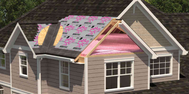 graphic simulation of roof layers