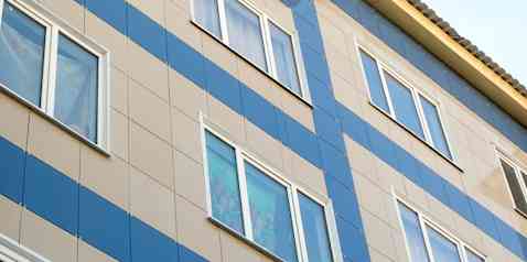 Ventilated facade with many windows