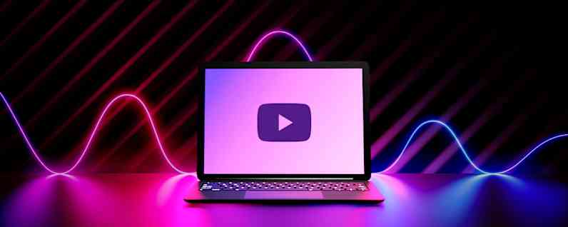 Neon image of a computer screen and peripherals