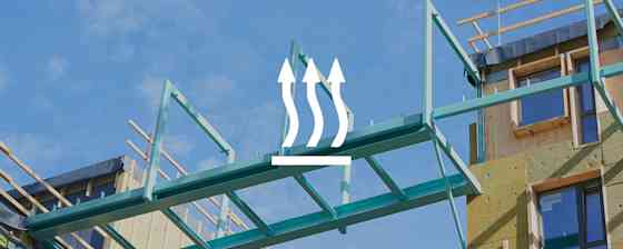 A building that is undergoing an energy renovation of the facade.