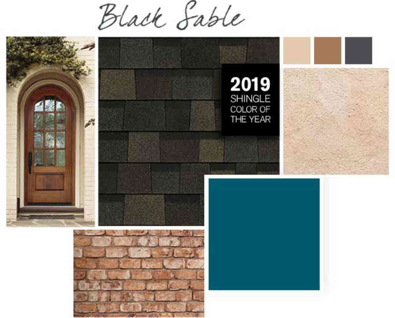 Oceanside, Interactive Cream, Smokey Topaz and Perle Noir paint colors compliment Black Sable TruDefinition Duration Designer shingles.