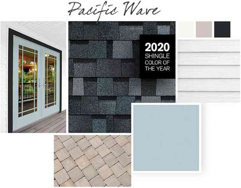 Sleepy Hollow, High Reflective White, Angora and Tricorn Black paint colors compliment Pacific Wave  TruDefinition Duration Designer shingles.