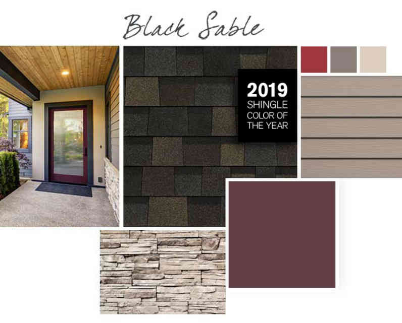 Maroon, Poinsettia, Poised Taupe and China Doll paint colors compliment Black Sable TruDefinition Duration Designer shingles.