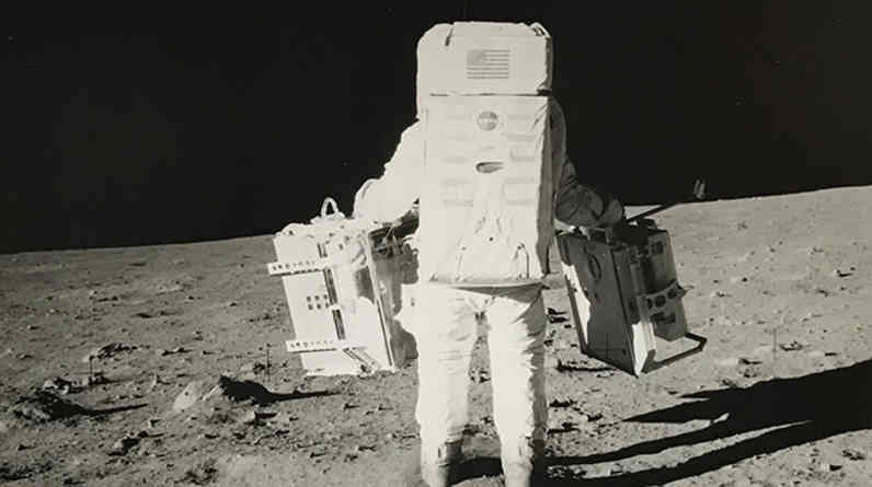 Photo of NASA space suit exploration from the moon
