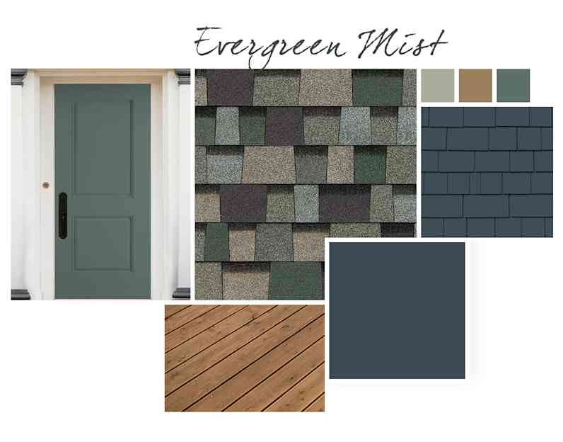 Sea Serpent, Willow Tree, Artifact and Rocky River paint colors compliment Evergreen Mist TruDefinition Duration Designer shingles.